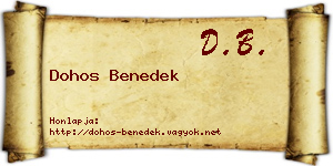 Dohos Benedek névjegykártya
