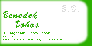 benedek dohos business card